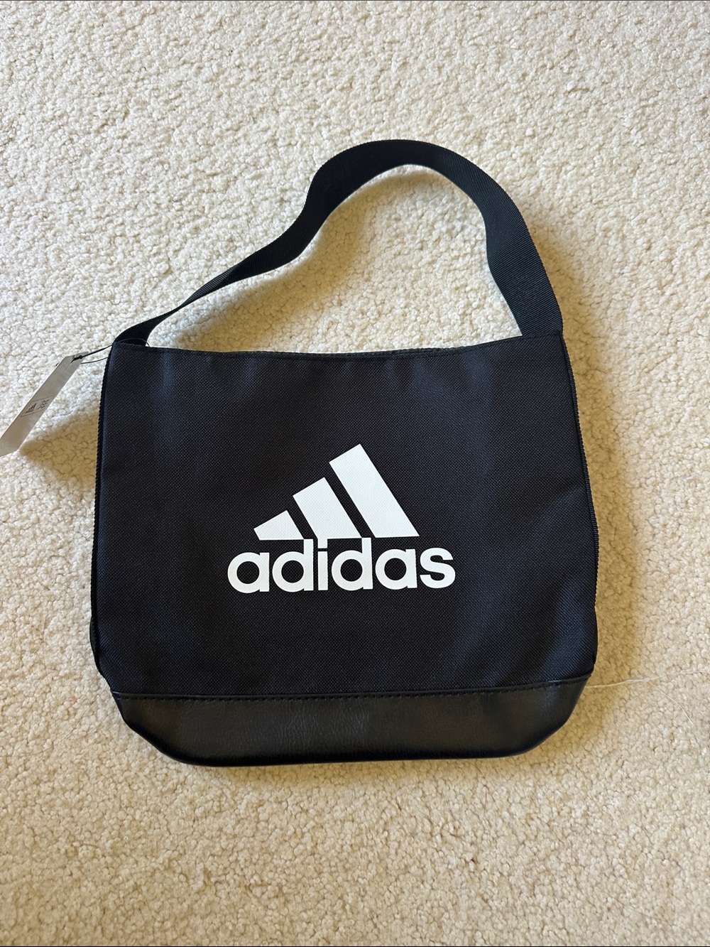 adidas Black Shoulder Messenger Bag with White Logo